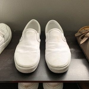 Vans Shoes White Slip-On Size M 6.5/W 8